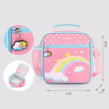 Imagem de Lancheira Bolsa Térmica Necessaire Marmita Lanches Infantil Juvenil Escola Passeio Creche Menino Menina Alça Ombro