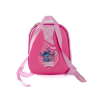 Imagem de Lancheira Costas Stitch Rosa 3D Infantil Impermeável Escolar