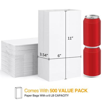 Imagem de Lancheira de papel Dream 6 lb White Kraft 500 Pack