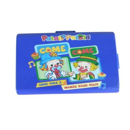 Imagem de Lancheira escolar infantil patati patata marmita 3 divisorias pote duplo passeio com trava azul