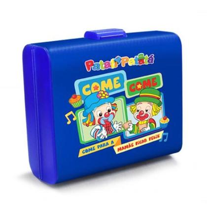 Imagem de Lancheira escolar infantil patati patata marmita 3 divisorias pote duplo passeio com trava azul