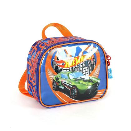Imagem de Lancheira Escolar Luxcel HotWheels Logo Azul