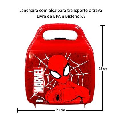 Imagem de Lancheira Escolar para Meninos Homem Aranha com Alça Plasútil