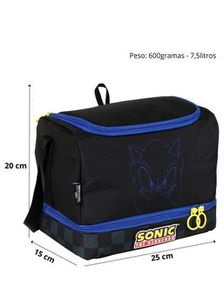 Imagem de Lancheira Escolar Térmica Dupla Juvenil Menino Moderno Sonic