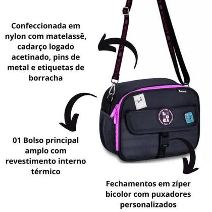 Imagem de Lancheira Escolar Termica Preto Infantil Luluca Clio