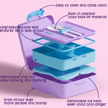 Imagem de Lancheira Fimibuke Chill Bento Box 1065mL com 4 compartimentos com bolsa de gelo