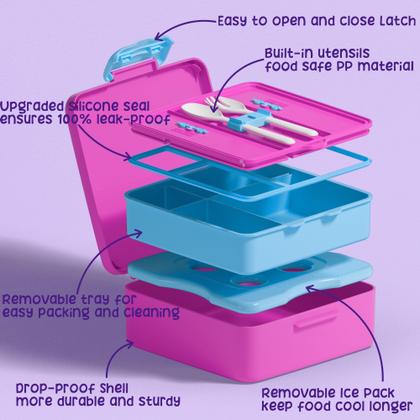 Imagem de Lancheira Fimibuke Chill Bento Box 1065mL com 4 compartimentos com bolsa de gelo