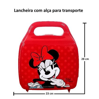 Imagem de Lancheira infantil da Minnie em Plástico com alça Regulável