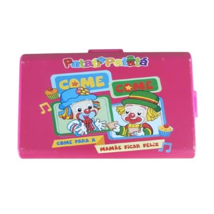 Imagem de Lancheira infantil patati patata rosa com trava e 3 divisorias pote lanche escolar