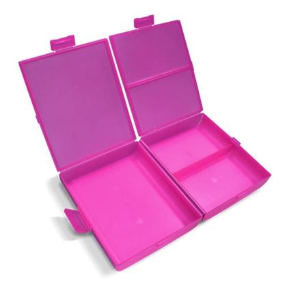 Imagem de Lancheira infantil patati patata rosa com trava e 3 divisorias pote lanche escolar