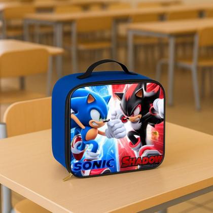 Imagem de Lancheira Infantil Térmica Bolsa Escolar Grande Menino Masculina Reforçada Escola