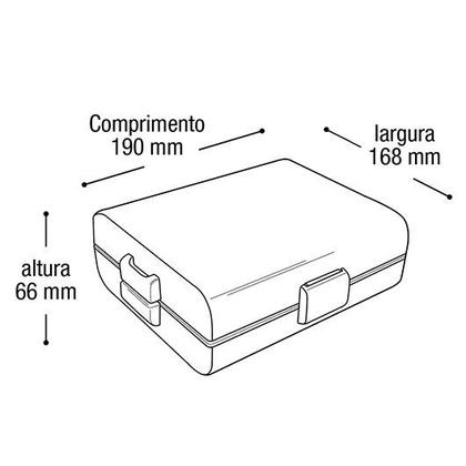 Imagem de Lancheira Label Azul Com Travas 19x17x66cm 25735 Arqplast