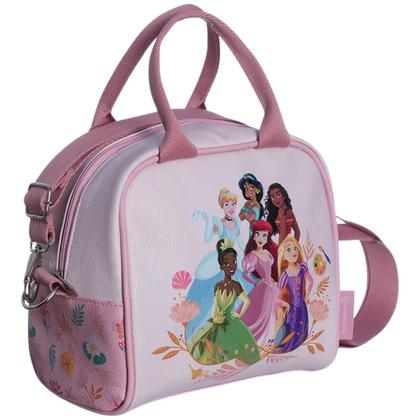Imagem de Lancheira Maleta Princesas Alça Ombro Mão Térmica Lanche Frutas Escola Passeio Criança Infantil Menina