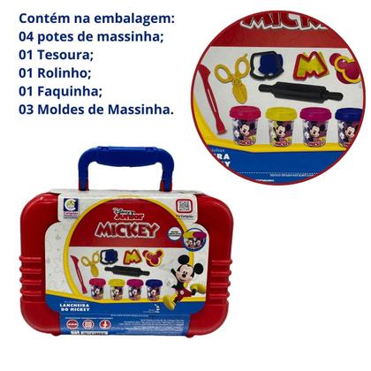Imagem de Lancheira Mickey Disney Junior com Kit de Massinhas Maleta Escolar