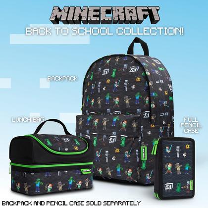 Imagem de Lancheira Minecraft isolada para crianças, lanches de viagem, preta