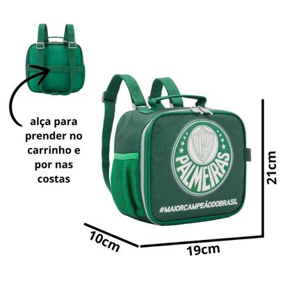 Imagem de Lancheira Mochila Térmica infantil Escolar Palmeiras Verdão Original