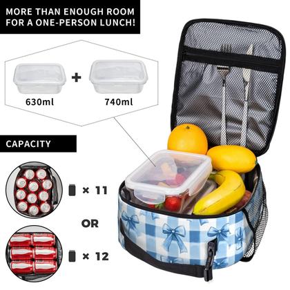 Imagem de Lancheira SUPLUCHOM Blue Bows Check Insulated Bento Box Cooler
