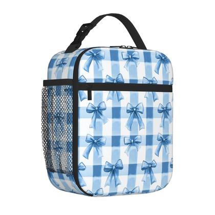 Imagem de Lancheira SUPLUCHOM Blue Bows Check Insulated Bento Box Cooler