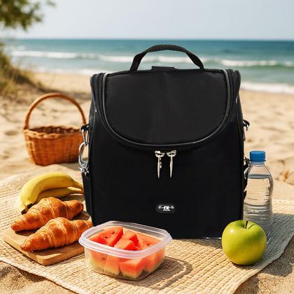 Imagem de Lancheira Térmica 4L CK Presentes 3 em 1 Bolsa Mão Tiracolo e Mochila Trabalho Escola e Viagem