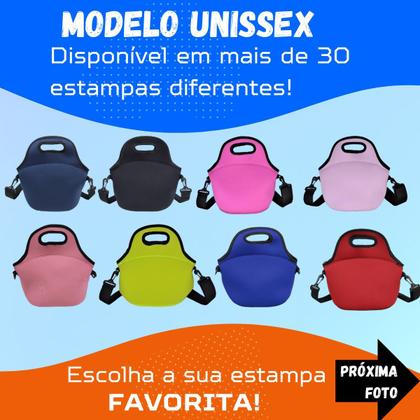 Imagem de Lancheira Térmica Bolsa Marmita Fitness Neoprene Portátil Lanche Viagem Necessaire Comida Alça Marmiteira Diversas Cores e Modelos