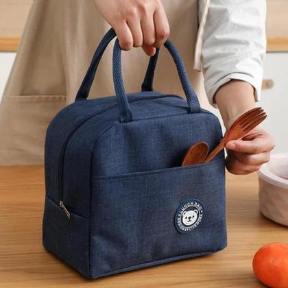 Imagem de Lancheira Térmica Compacta Bolsa Marmita Refeição Almoço  Ideal para Escola ou Escritório