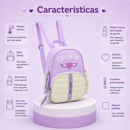 Imagem de Lancheira Térmica Costas Color Up Mini Mochila Escolar