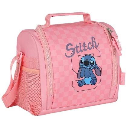 Imagem de Lancheira Termica Escolar Juvenil STITCH Xadrez Luxcel Rosa
