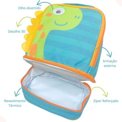 Imagem de Lancheira Térmica Escolar Passeio Infantil Dinossauro