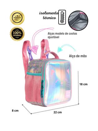 Imagem de Lancheira Térmica Escolar Tween Gatinho Holográfico 13962