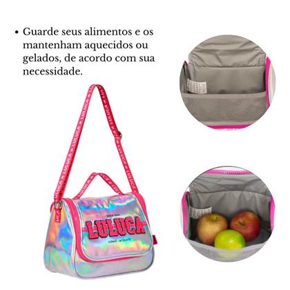 Imagem de Lancheira Térmica Luluca Holográfica Escolar/Passeio Oficial E Original Pandinhas - Clio