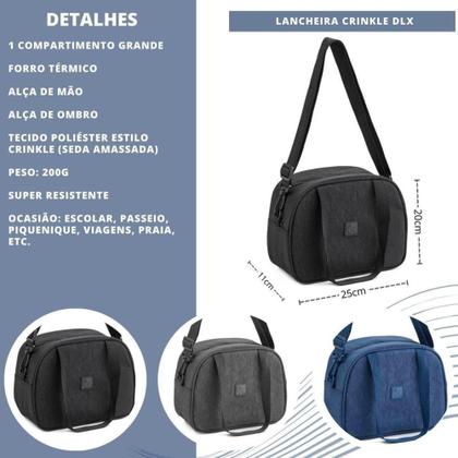 Imagem de Lancheira Térmica Masculina Feminina Escolar Passeio Crinkle