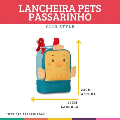 Imagem de Lancheira Térmica Merendeira Escolar Passarinho Pets Clio