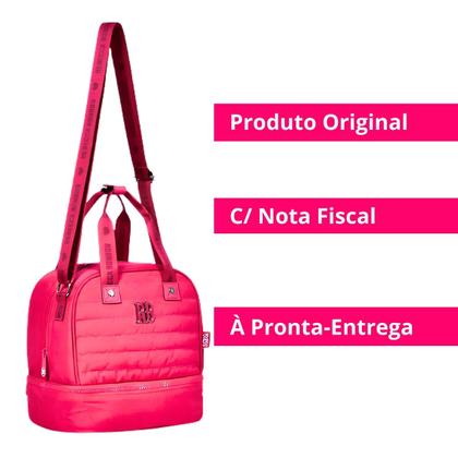 Imagem de Lancheira Térmica Rebecca Bonbon Juvenil 2 Bolsos Com Alça De Mão E Tiracolo Fixa Para Passeios Licenciado - Clio