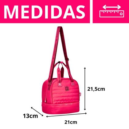 Imagem de Lancheira Térmica Rebecca Bonbon Juvenil 2 Bolsos Com Alça De Mão E Tiracolo Fixa Para Passeios Licenciado - Clio