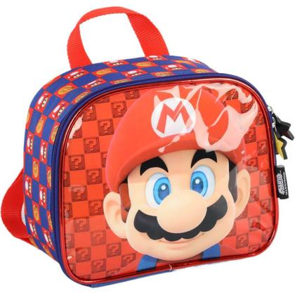 Imagem de Lancheira Térmica Super Mario Bros Escolar Infantil Vermelho Luxcel