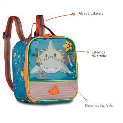 Imagem de Lancheira Térmica Tubarão Infantil Escolar Meninos