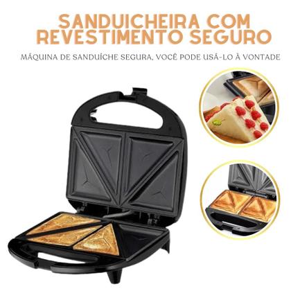 Imagem de Lanches prontos em minutos! Sanduicheira Inox 110V!