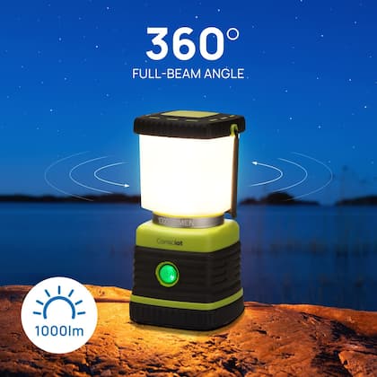Imagem de Lanterna de acampamento Consciot recarregável 1000LM com banco de energia