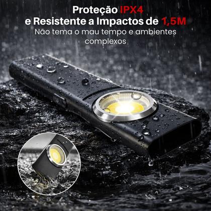 Imagem de Lanterna De Bolso Para Emergência Recarregável Usb Led Tática Compacta Clip