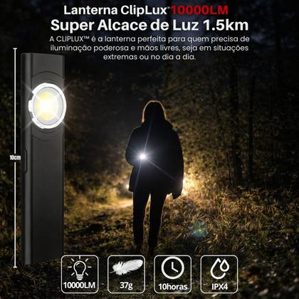 Imagem de Lanterna De Bolso Para Emergência Recarregável Usb Led Tática Compacta Clip