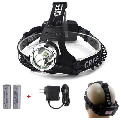 Imagem de Lanterna de Cabeça Cree Led T6 1200 Lumens Zoom 2 Baterias Recarregável Carregador Veicular - B Max