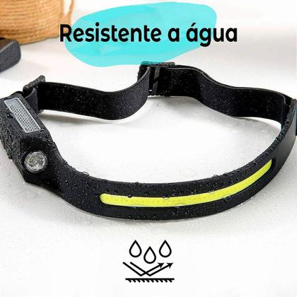 Imagem de Lanterna De Cabeça Farol Recarregavel USB Resistente Agua Faixa LED