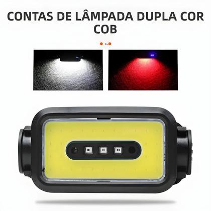 Imagem de Lanterna De Cabeça LED Com Sensor De Movimento COB 500LM Recarregável Tipo-C À Prova d'Água 5 Modos