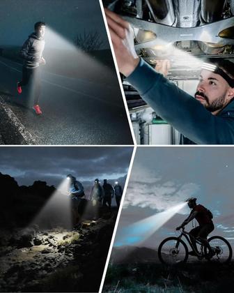 Imagem de Lanterna De Cabeça LED Recarregável Com Sensor, 5 Modos, Bateria Integrada, Ideal Para Pesca E