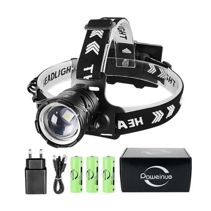 Imagem de Lanterna De Cabeça LED Recarregável Ultra Potente De 600W 9000000LM 8000LM Tipo C Para Pesca