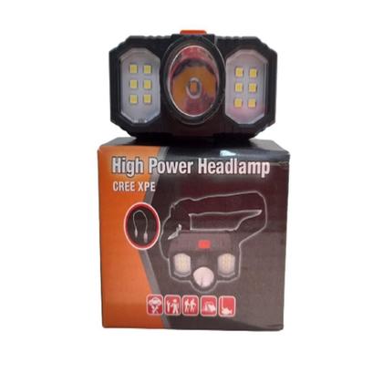 Imagem de Lanterna de cabeca triplo led recarregavel usb 3 lampadas farol capacete trilha camping multiuso potente