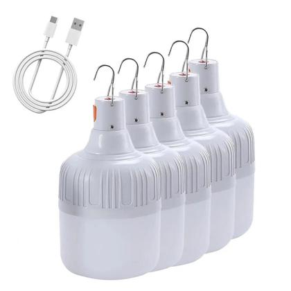 Imagem de Lanterna De Emergência LED Recarregável USB 60W 80W Para Camping, Portátil Com Gancho Para Churrasco