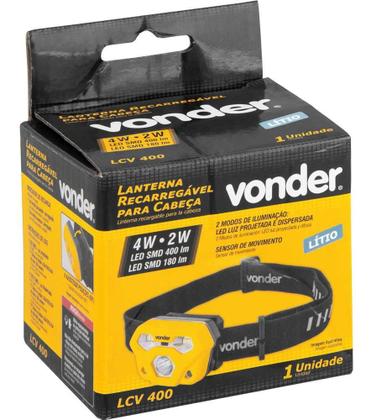 Imagem de Lanterna De Led Para Cabeça Recarregável LCV 400 Vonder Trilha camping escalada corrida