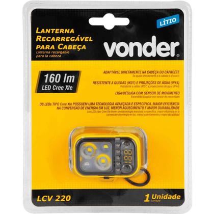Imagem de Lanterna de LED Para Cabeça, Recarregável, LED Cree Xte, LCV 220 Vonder