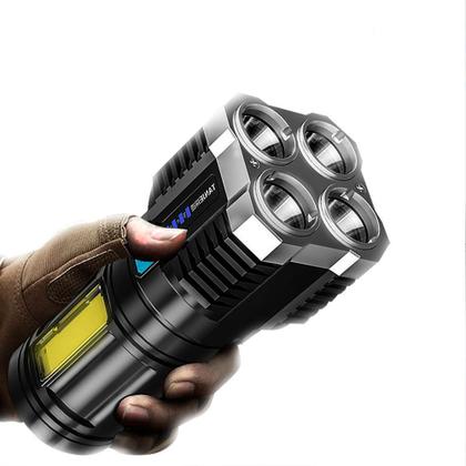 Lanterna De Led Recarregável Potente 4 Leds Impermeável - MADE BASICS Imagem de Lanterna De Led Recarregável Potente 4 Leds Impermeável